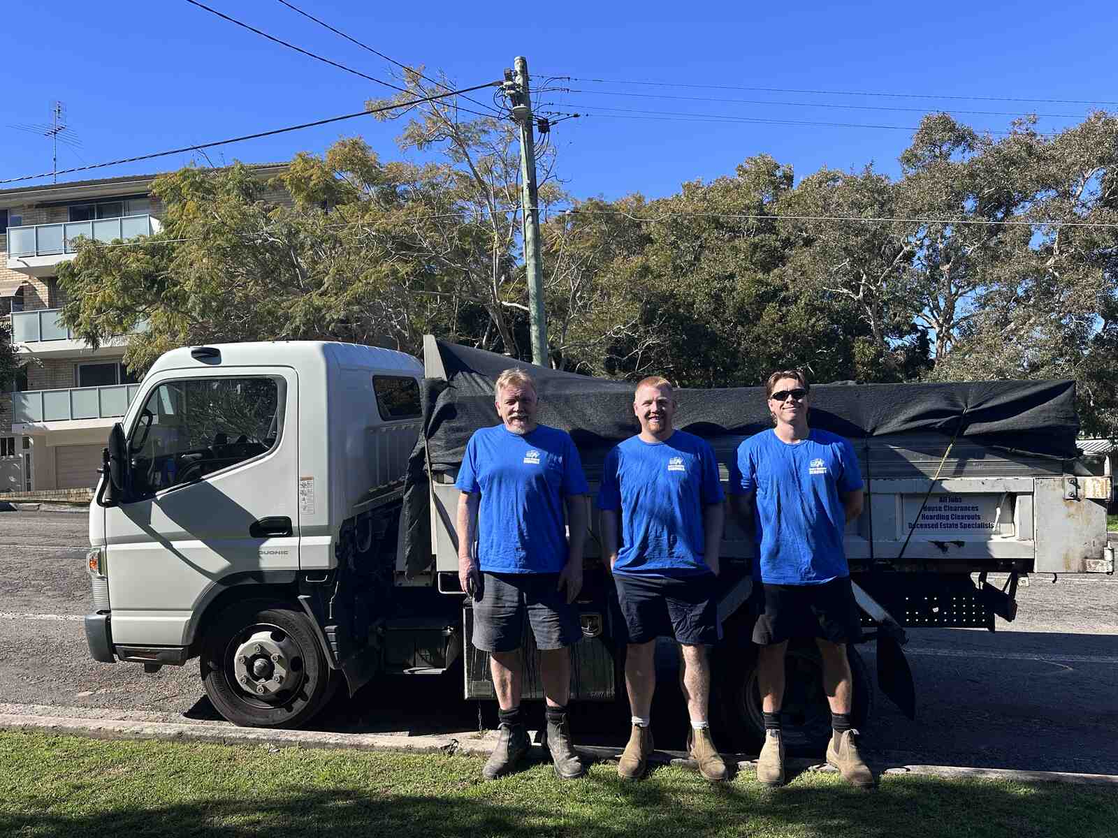 The Jack's Rubbish crew in front of the truck before a full house clearance